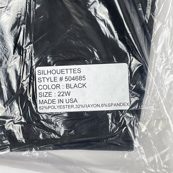 NWOT Silhouettes Women's Size 22W Black Semi Stretch Casual Dress Pants - Picture 8 of 8